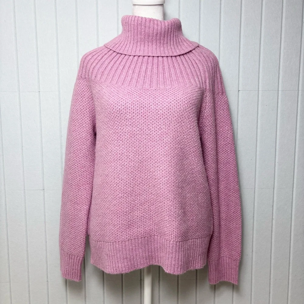 J. Crew Turtleneck Pink Cozy Soft‎ Barbie Winter Sweater Size S - Picture 1 of 9